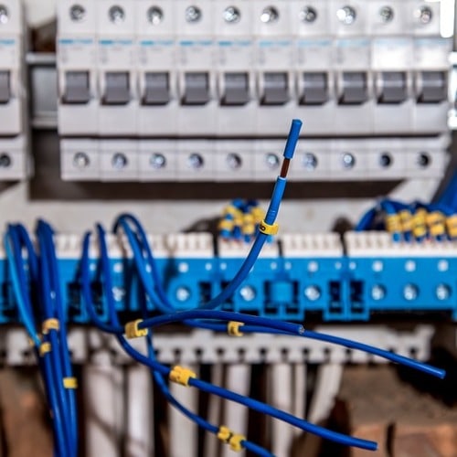 close-up of an electrical panel